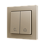 Zennio ZS55 - Bouton poussoir Soft - double 2-p - icône volet (Champagne) - VPE=10